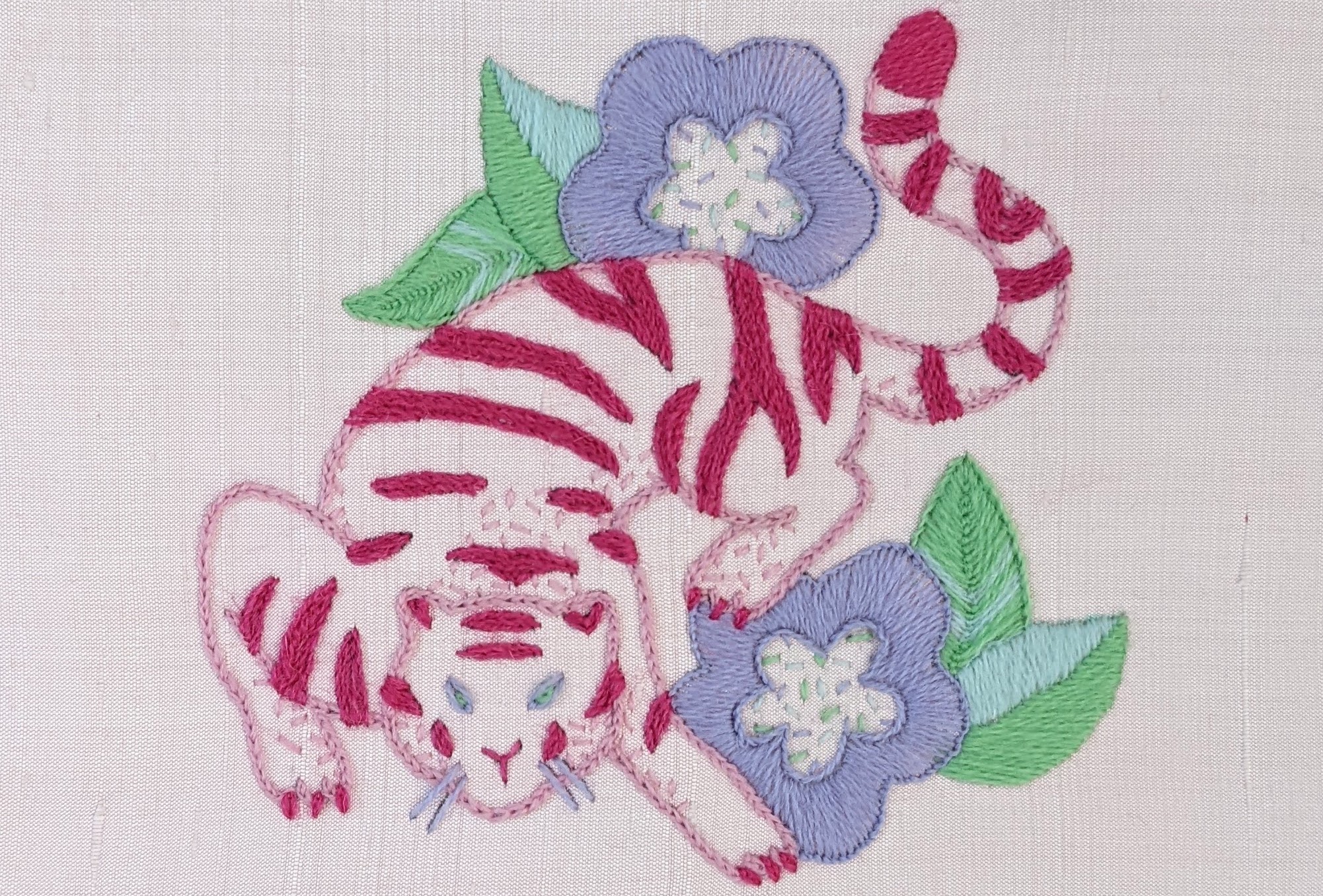 crewelwork tiger